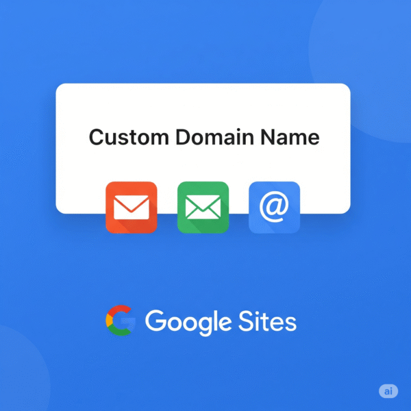 Custom Domain & 10 Professional Emails for Google Sites (Annual)